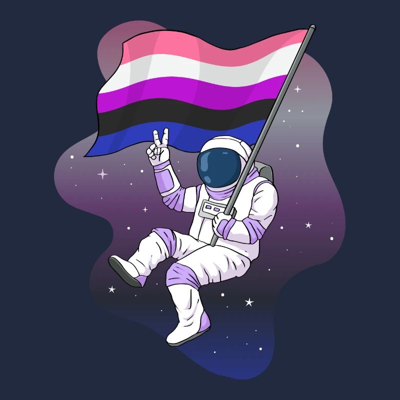 Gender Fluid Pride Flag Space Astronaut Subtle