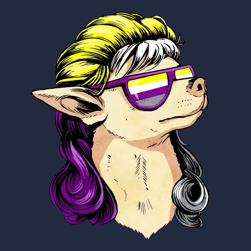 Non Binary Pride Flag Mullet Chihuahua Dog Su