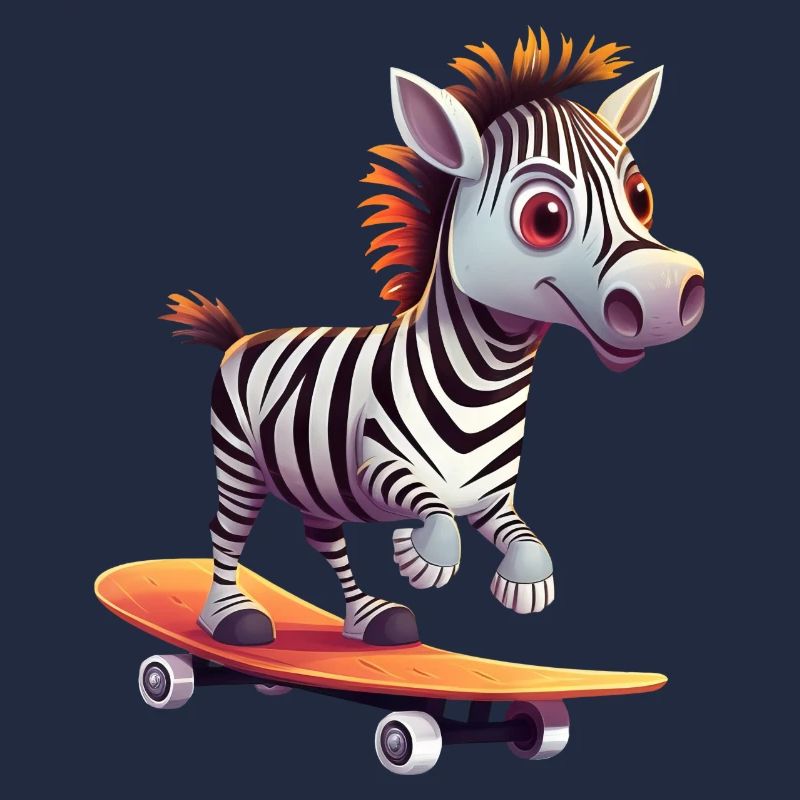 Zebra auf Skateboard - Dynamisches Design