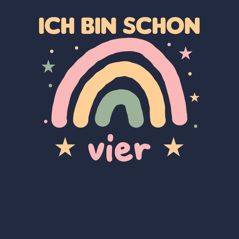 Regenbogen vierter Geburtstag ich bin schon vier
