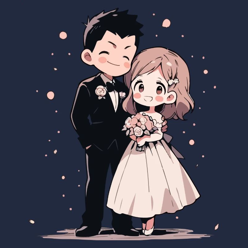 Mariage Mariage Aquarelle Anime Chibi