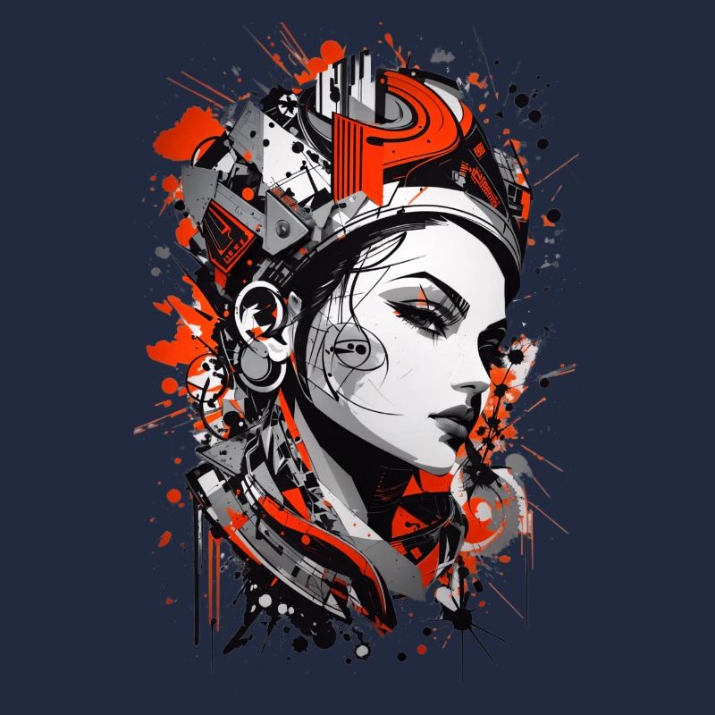 Abstrait coloré jeune femme Graffiti Art