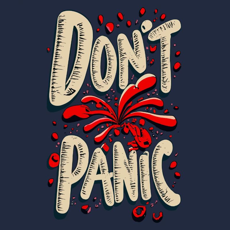 Don't Panic! Lustiger Spruch Zitat Statement