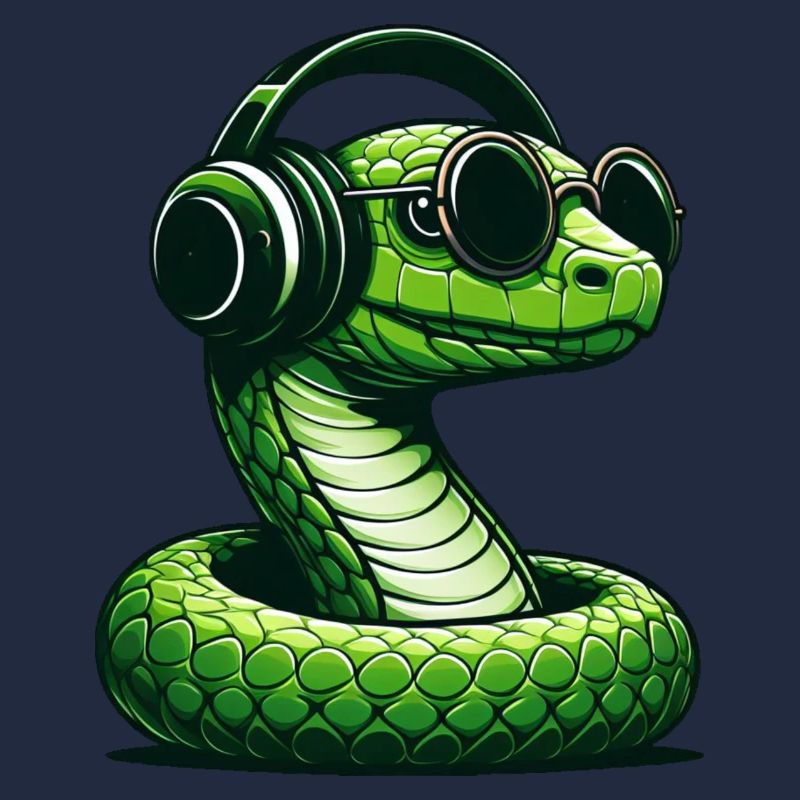 Serpent avec lunettes de soleil et écouteurs