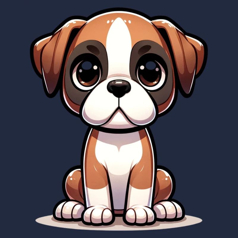 Digitale Illustration eines niedlichen Boxerhundes