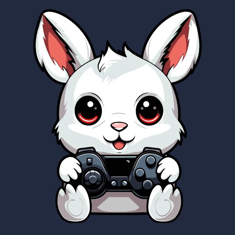 Cute Rabbit Player Gaming Bunny Lover