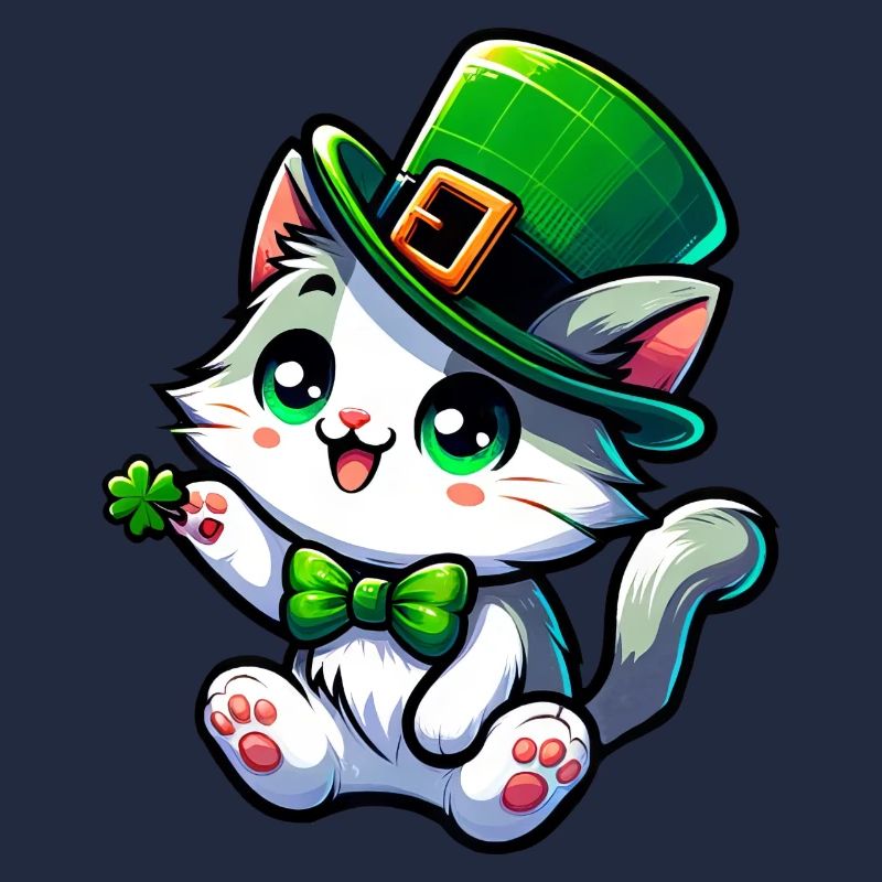 Dessin animé de chat de la Saint-Patrick