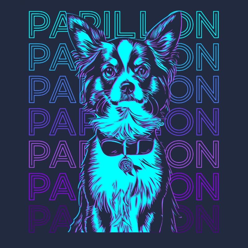 Papillon Hund Retro