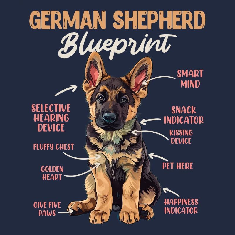 German Shepherd BLUEPRINT Funny German Shepherd