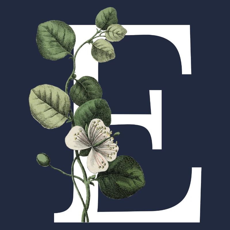 Green Botanical Letter E