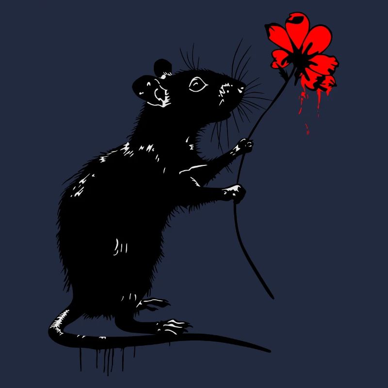 Rat avec fleur