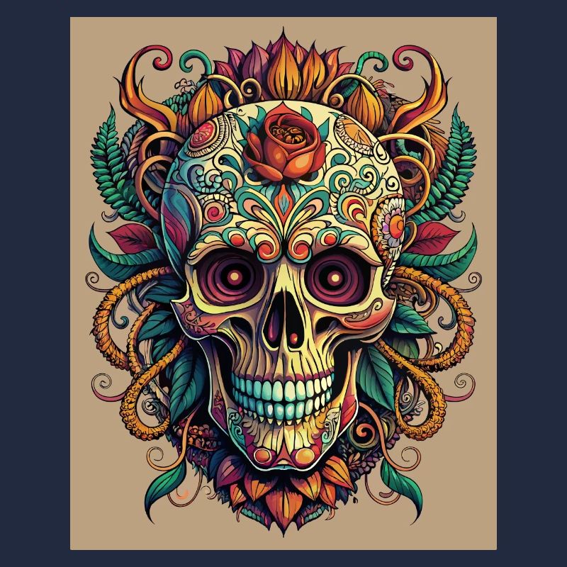 Éphémère ornée de fleurs