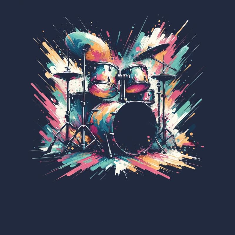 Buntes Abstraktes Drum Set Drummer Drumming