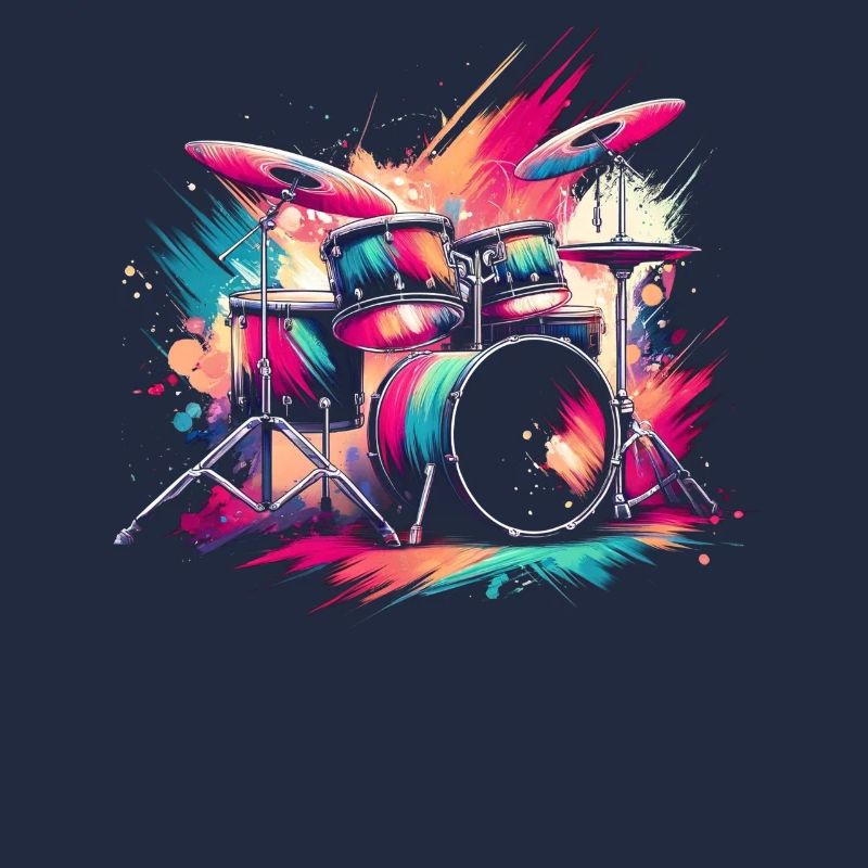 Buntes Abstraktes Drum Set Drummer Drumming