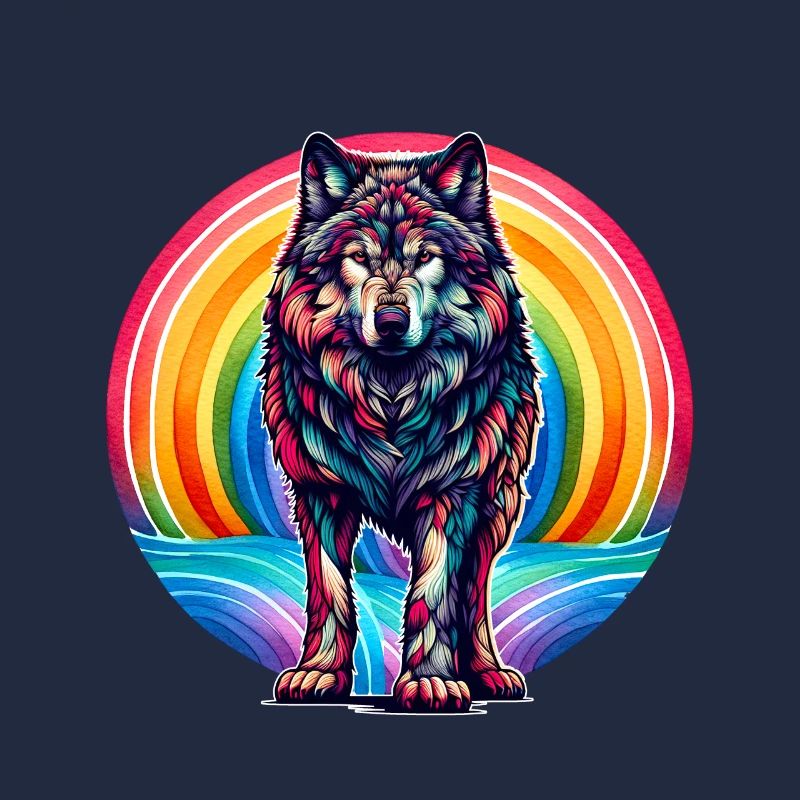 Regenbogen Wolf Wölfe