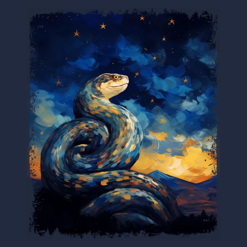 Peinture de nuit étoilée de serpent de python royal