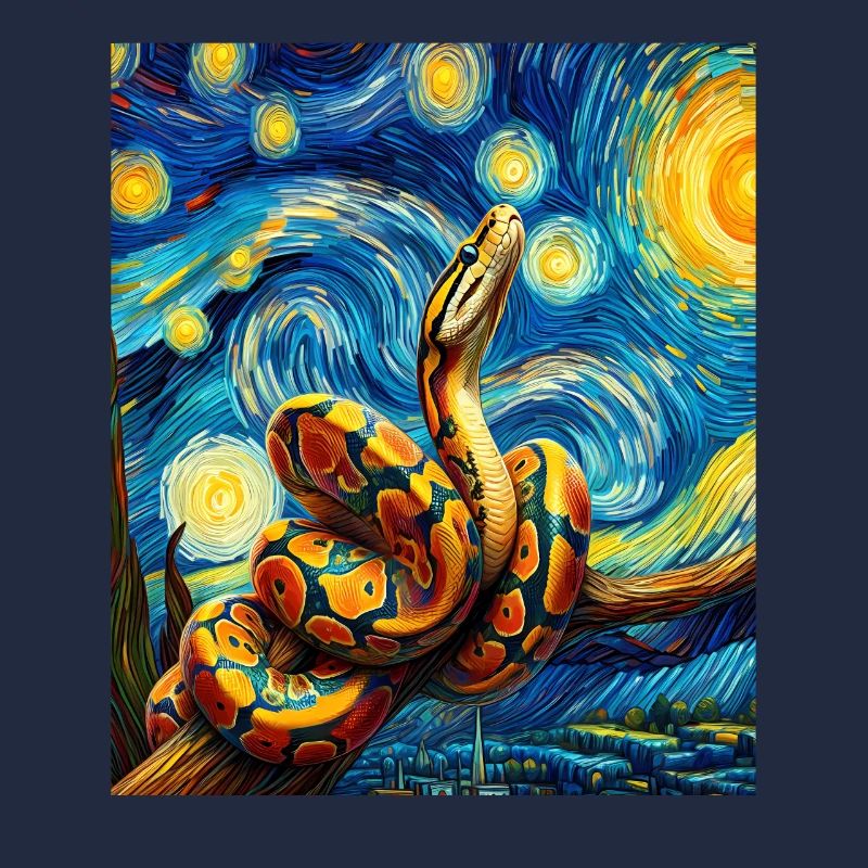 Peinture de nuit étoilée de serpent de python royal
