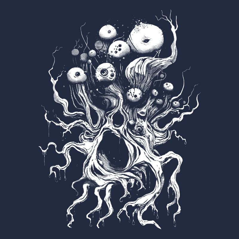 Weirdcore Ästhetik Weiße Äste Augen Dreamcore Grun