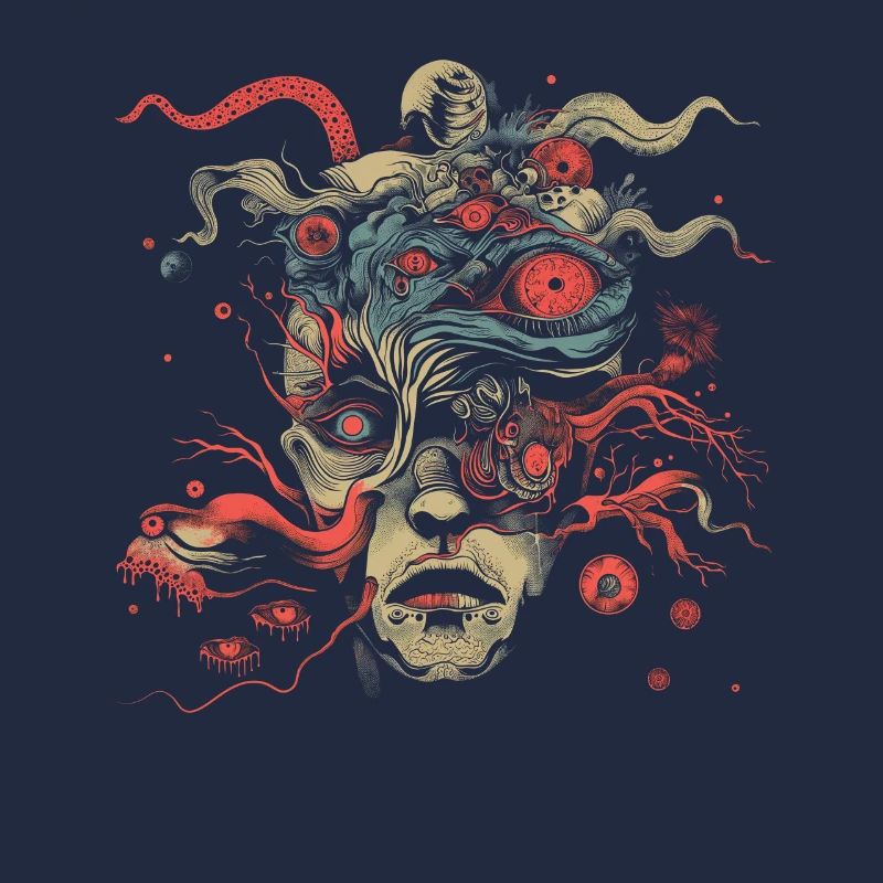 Weirdcore Ästhetik Weird Face Augäpfel Dreamcore