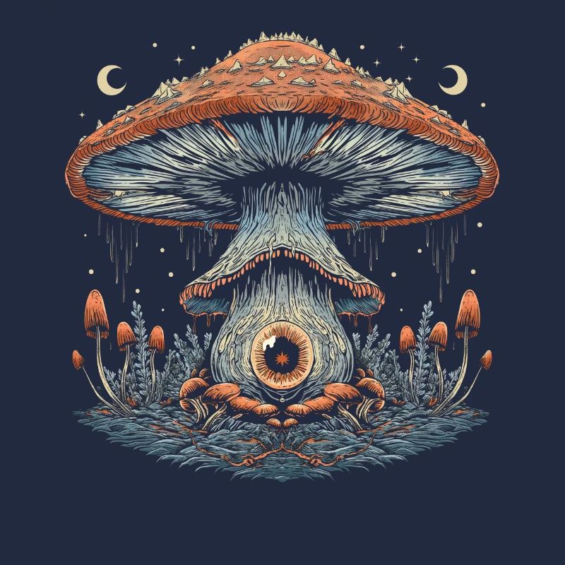 Cottagecore Weirdcore Esthétique Champignon Globe oculaire Mon