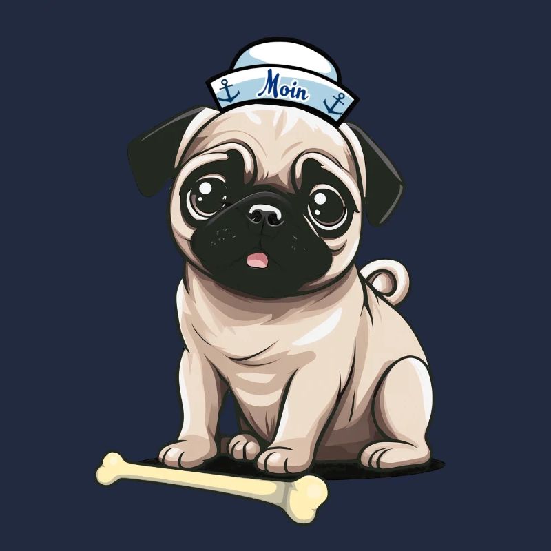 Knochen Mops maritim Matrose Matrosen Seemann