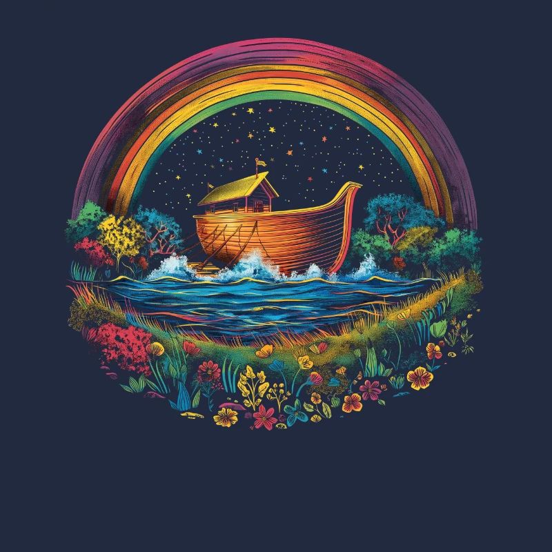 Noah's Ark Christian Rainbow Pop Art