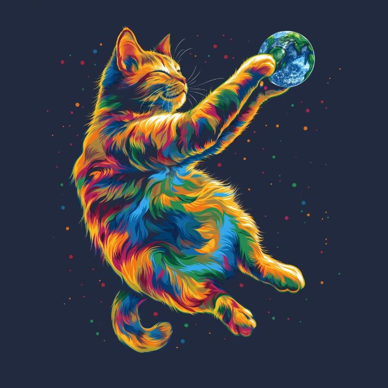 Orange Katze Tabby Katze Erde Popart