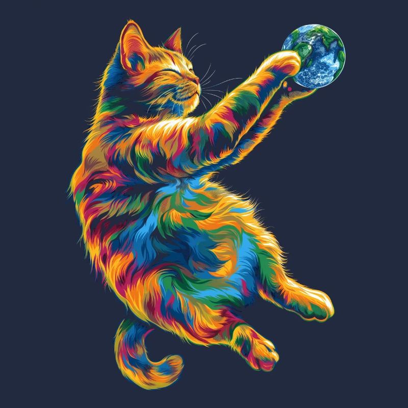 Orange Katze Tabby Katze Erde Popart