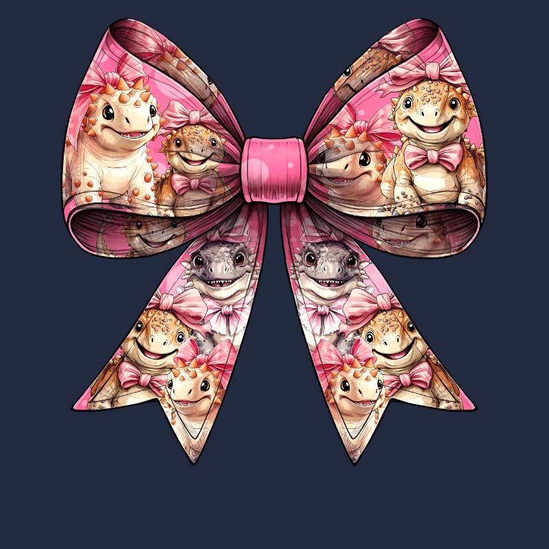 Coquette Bow Ankylosaurus Dinosaur Pattern