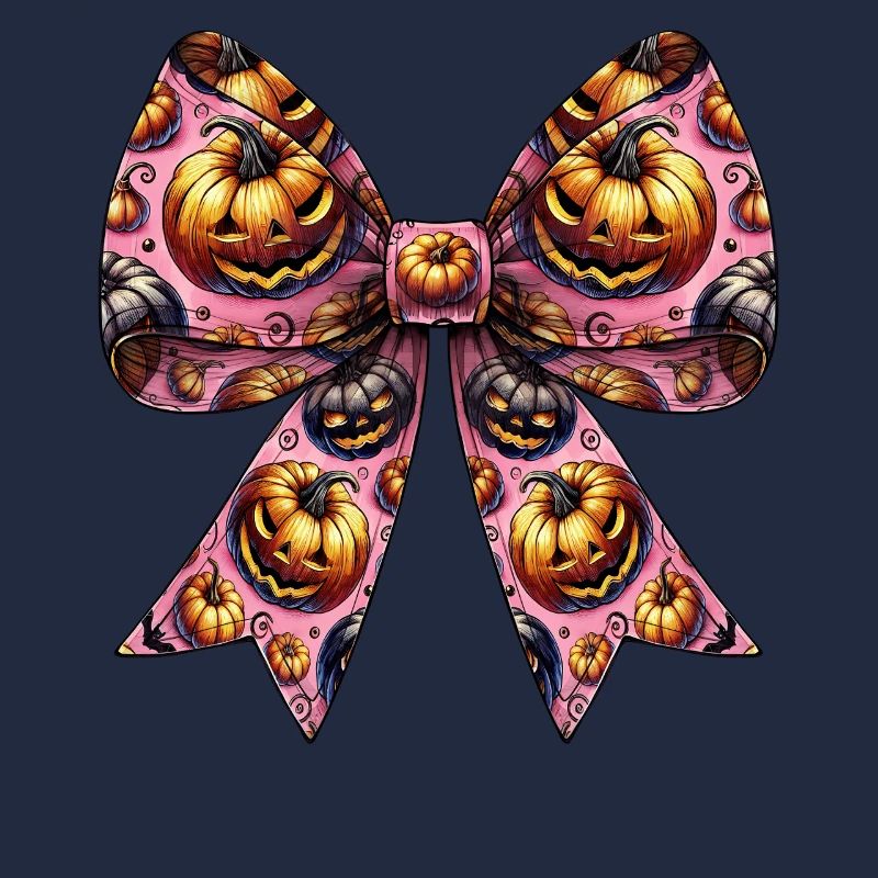 Coquette Bow Pumpkin Pattern Spooky Halloween Mom