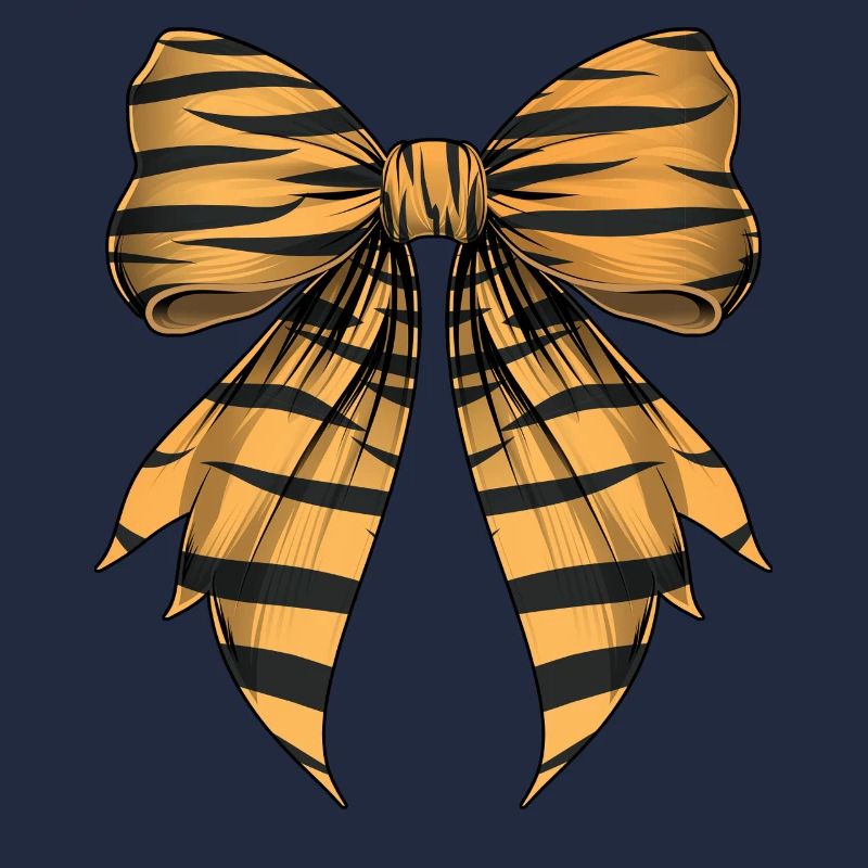 Coquettish Bow Tiger Stripe Pattern Cute