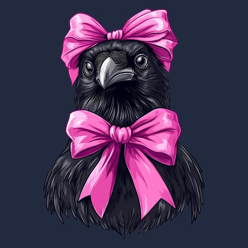 Coquette Bogen Rabe Krähe Vogel Mädchen Mama rosa