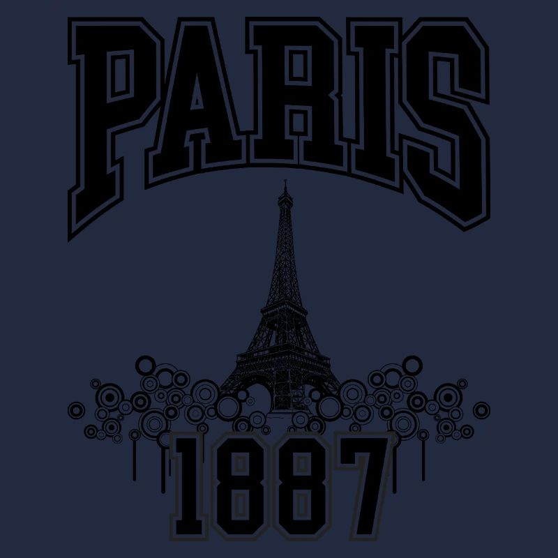 PARIS EIFFELTURM SKIZZE - SCHWARZ EINFARBIG