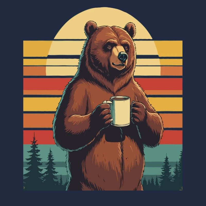 Grim Bear Coffee Mug Bears Coffee Tired