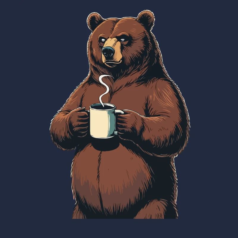 Grim Bear Coffee Mug Bears Coffee Tired