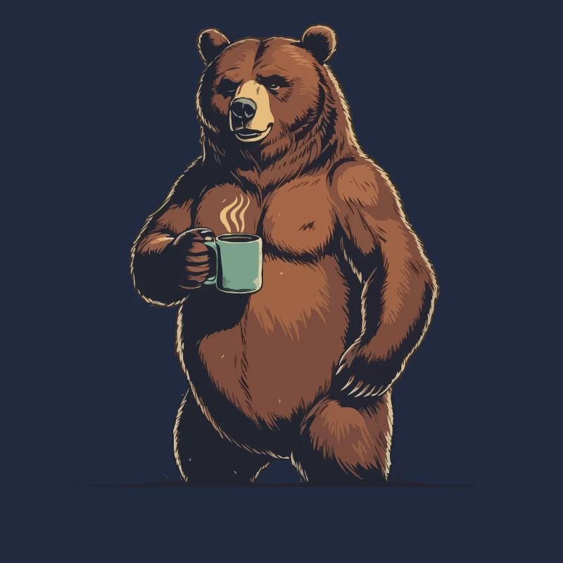 Grim Bear Coffee Mug Bears Coffee Tired