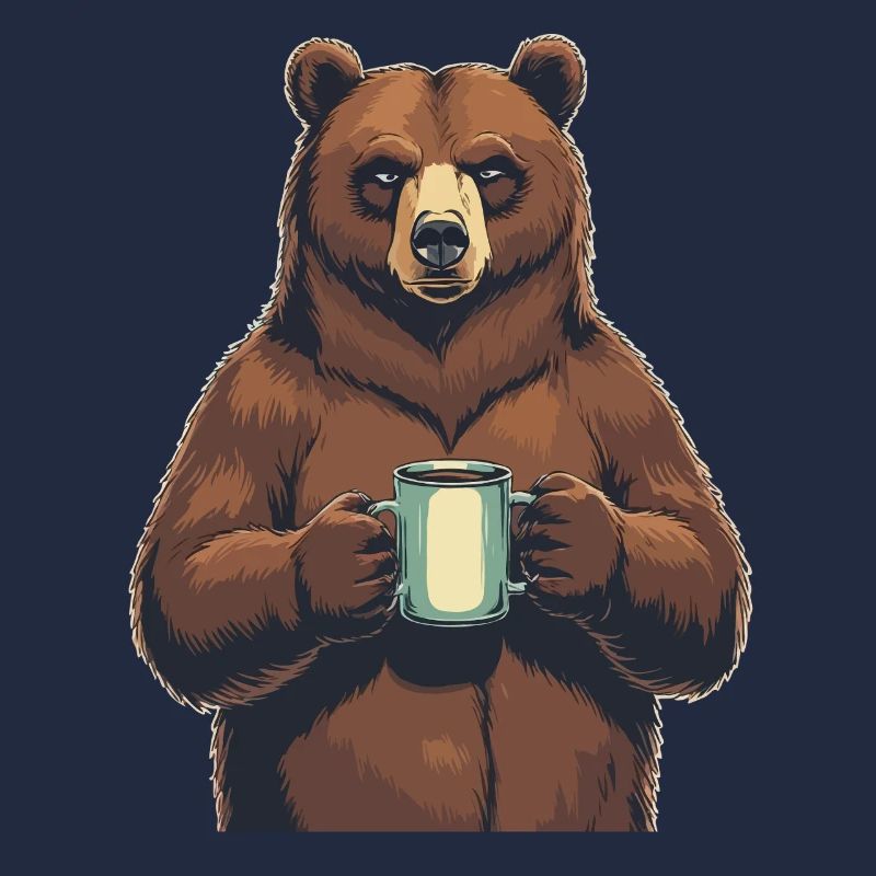 Grim Bear Coffee Mug Bears Coffee Tired