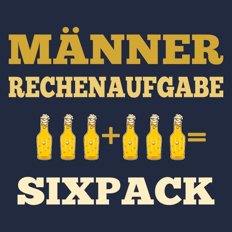 Beer Men Arithmetic Problem Six Pack Beer Saying