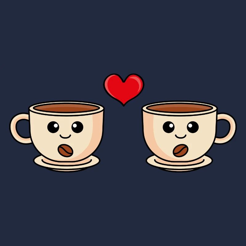 Kaffee Comic Paar Liebe