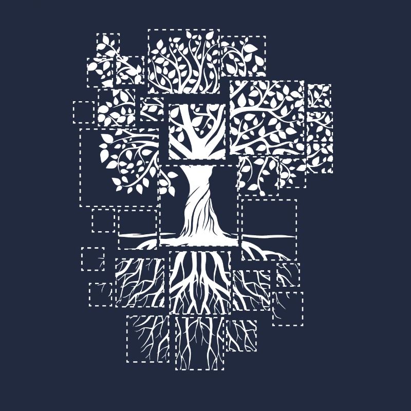 Tree pixel cutouts roots