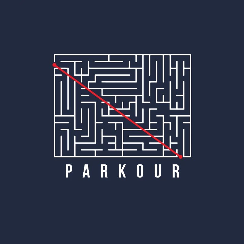 Parkour - solve maze, red thread, shortcut