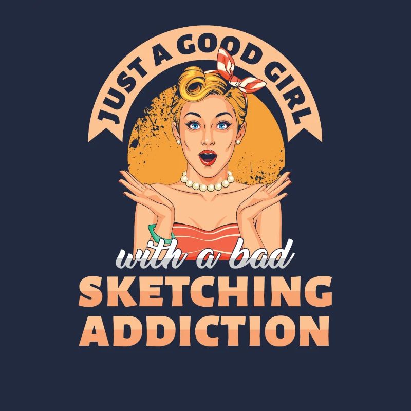 Gerade ein gutes Mädchen, das Sucht-Geschenk skizziert