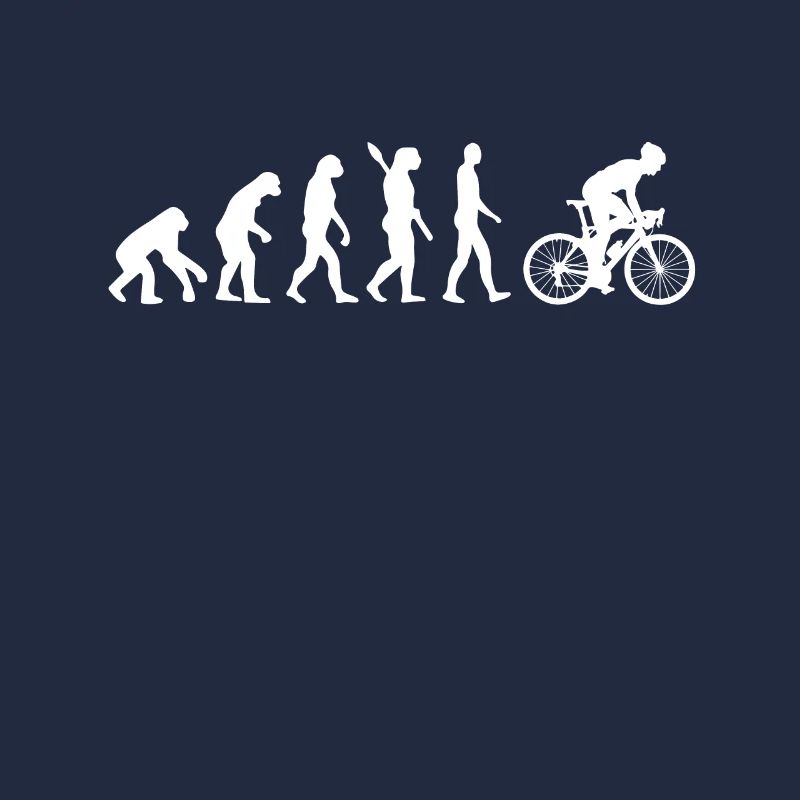 Cyclistes sur route - évolution des humains / Darwin