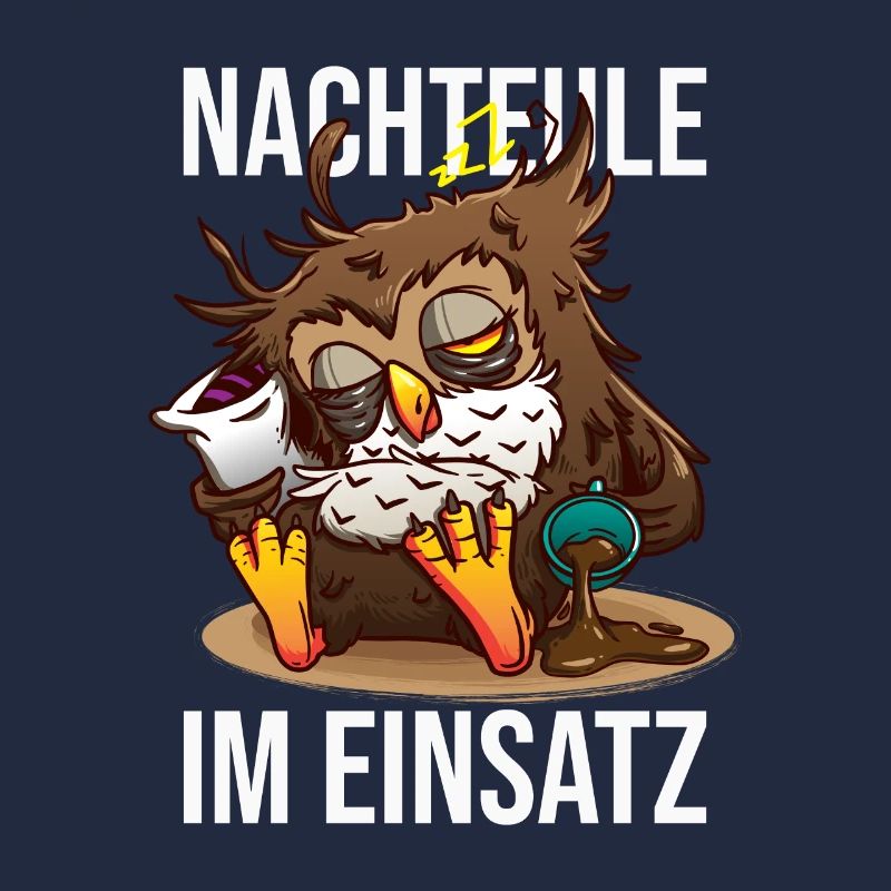 Nachteule Im Einsatz Müde Eule Nachtmensch