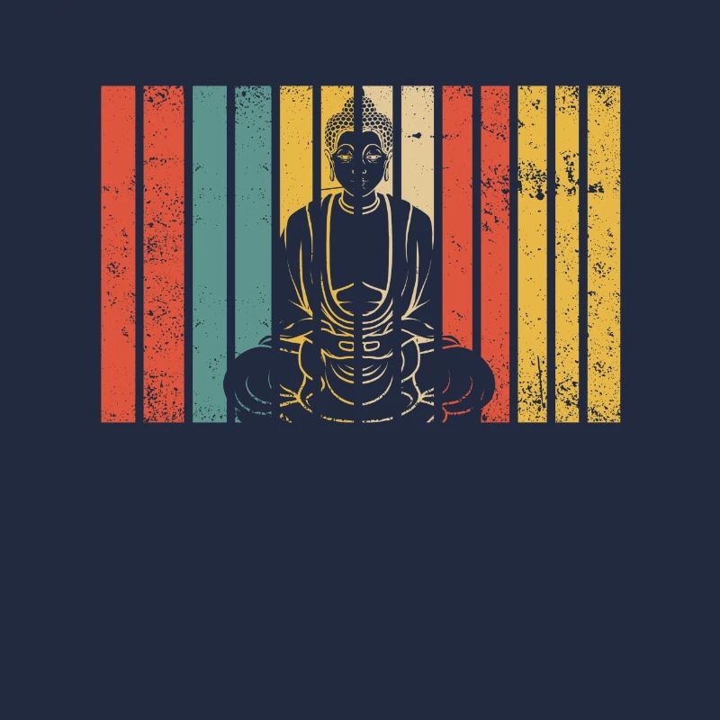 Rétro Bouddha bouddhiste bouddhiste vintage bouddhiste