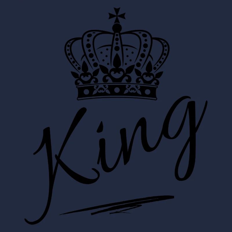 Krone mit Schriftzug King-schwarz