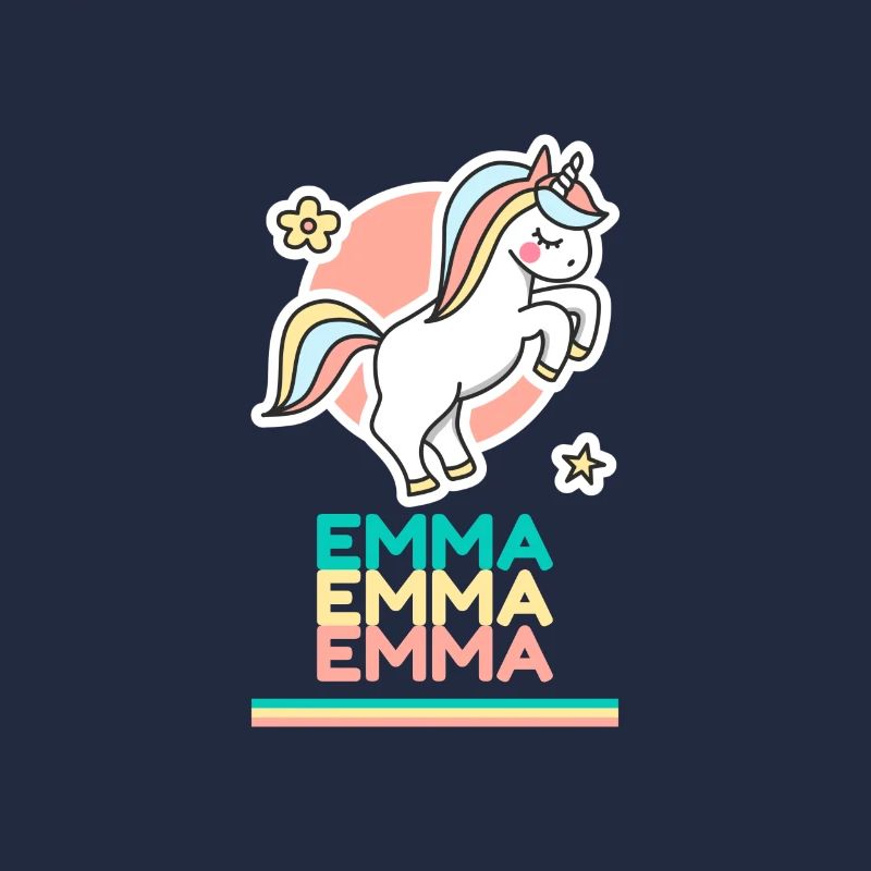 Emma Prénom Cadeau Douce Licorne