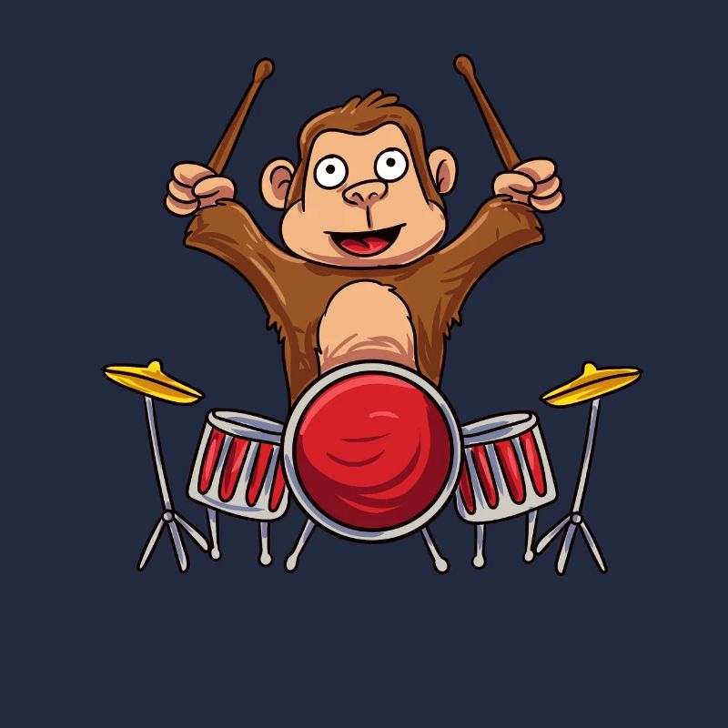 Monkey joue de la batterie