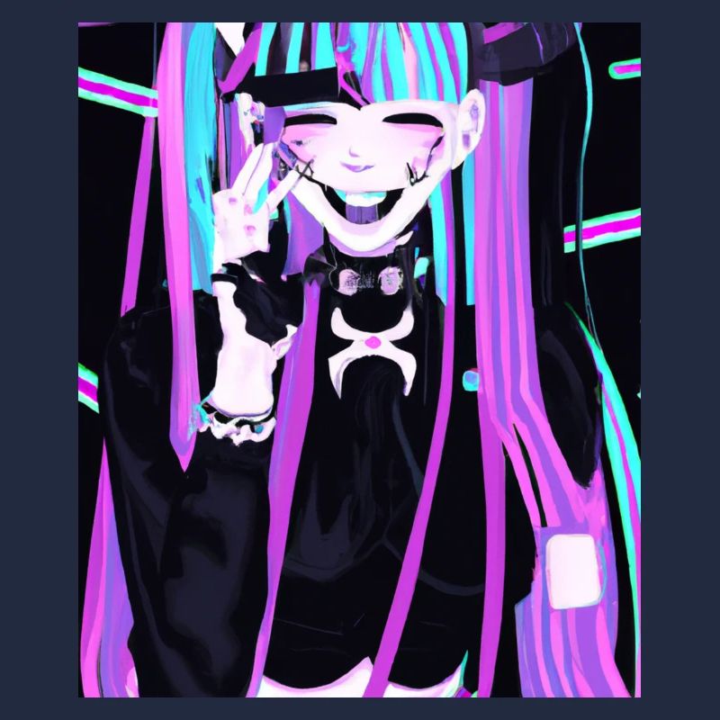 Goth Anime Vaporwave mignon et effrayant Goth