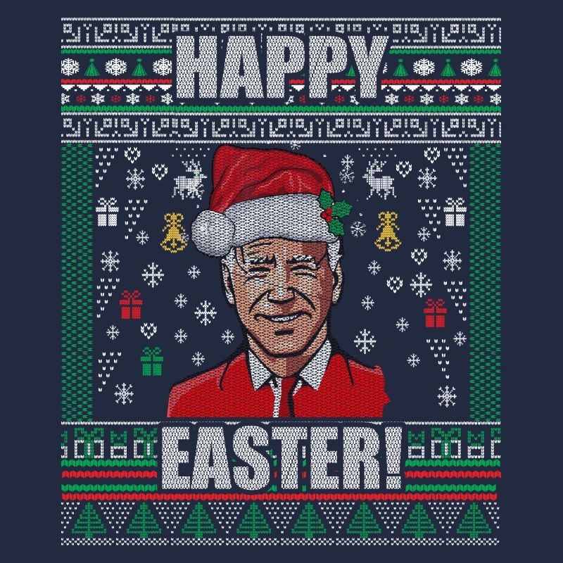 Drôle Biden Pull de Noël laid Joyeuses Pâques
